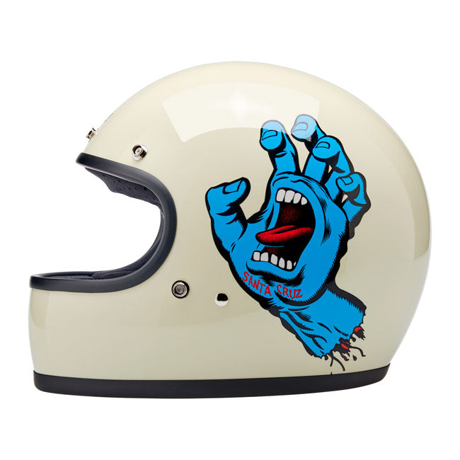 BILTWELL X SANTA CRUZ LIMITED EDITION HANDMADE GRINGO HELMET - GLOSS VINTAGE WHITE
