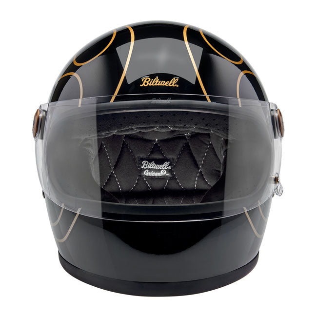 BILTWELL GRINGO S HELMET GLOSS BLACK FLAMES