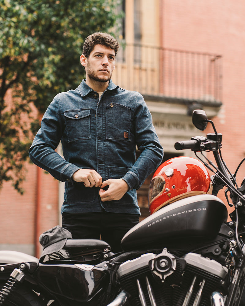 By City 'Wheel' Motorcycle Jacket - Blue Denim