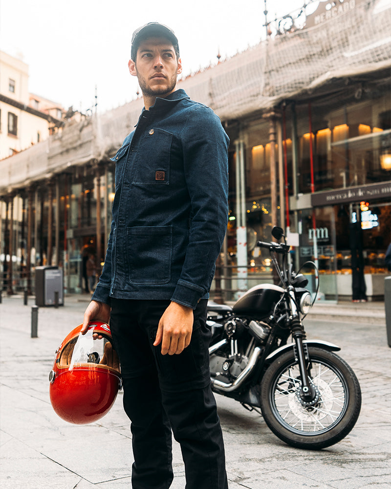 By City 'Wheel' Motorcycle Jacket - Blue Denim
