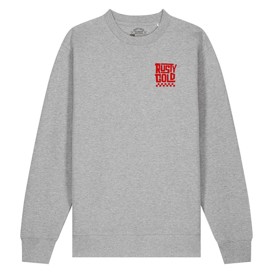 Rusty Gold Finish Sweater Grey & Red