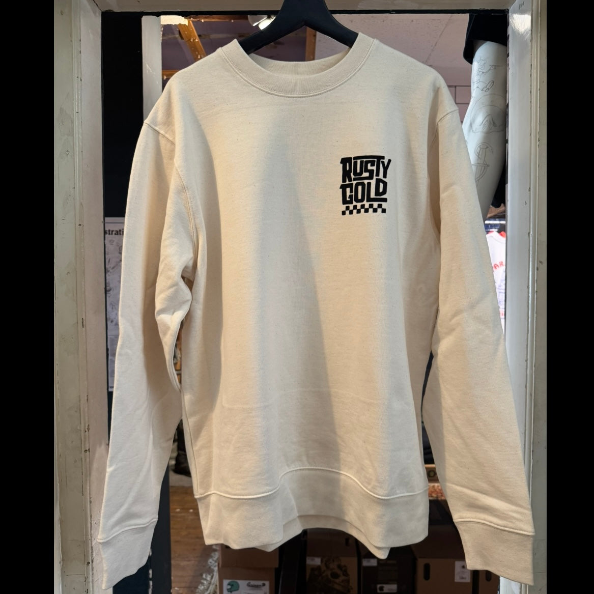 Rusty Gold Finish Sweater bone white