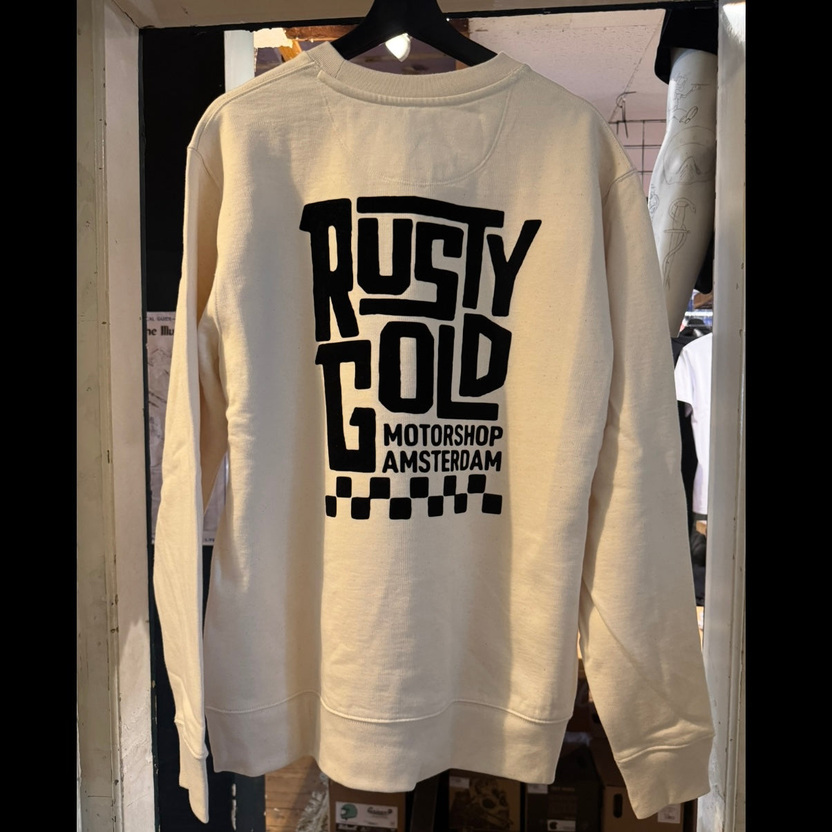 Rusty Gold Finish Sweater bone white