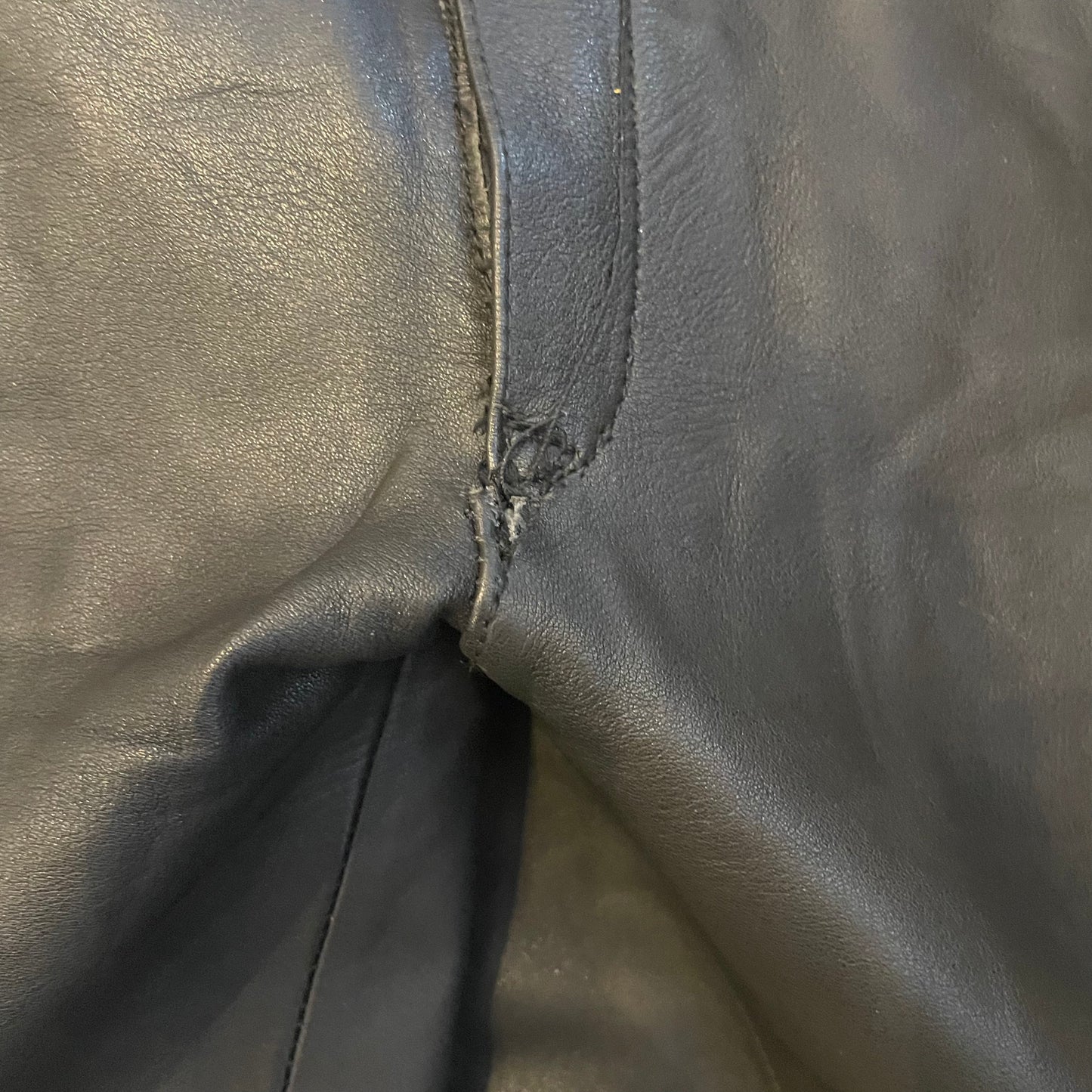 Black and White vintage Leather rinding pants