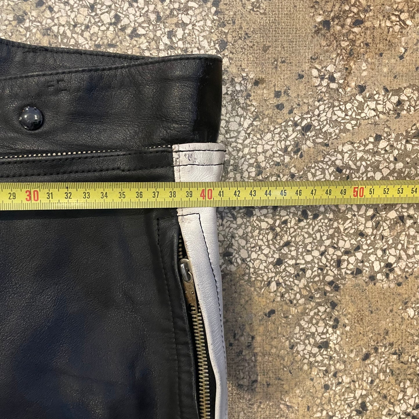 Black and White vintage Leather rinding pants