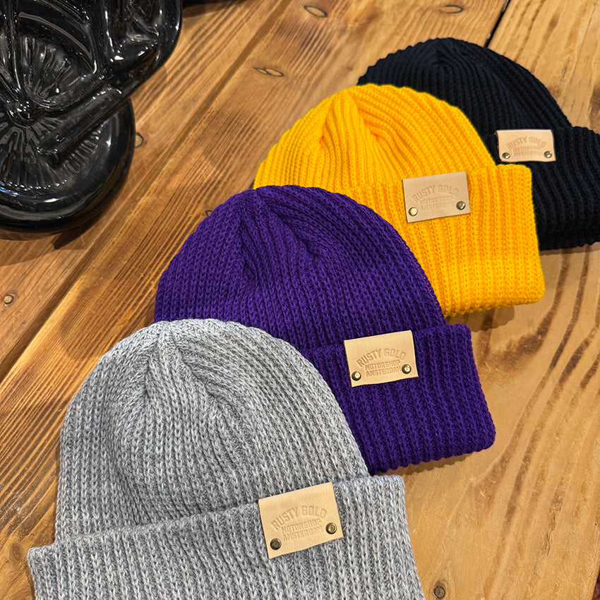 Rusty Gold Rib Beanie - Grey Marl