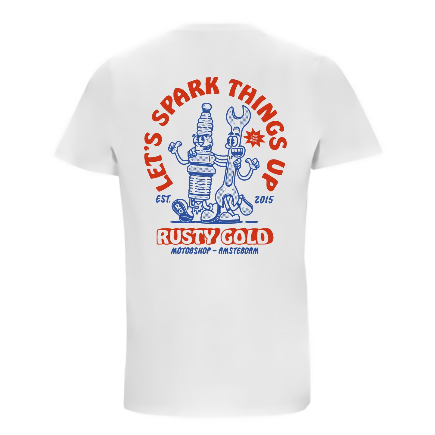 Rusty Gold Spark Tee White