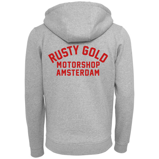 Rusty Race Zipper Hoodie Grey