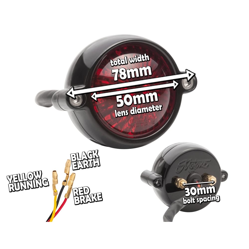 Motone Eldorado Tail Light + Fender Mount Kit - Black