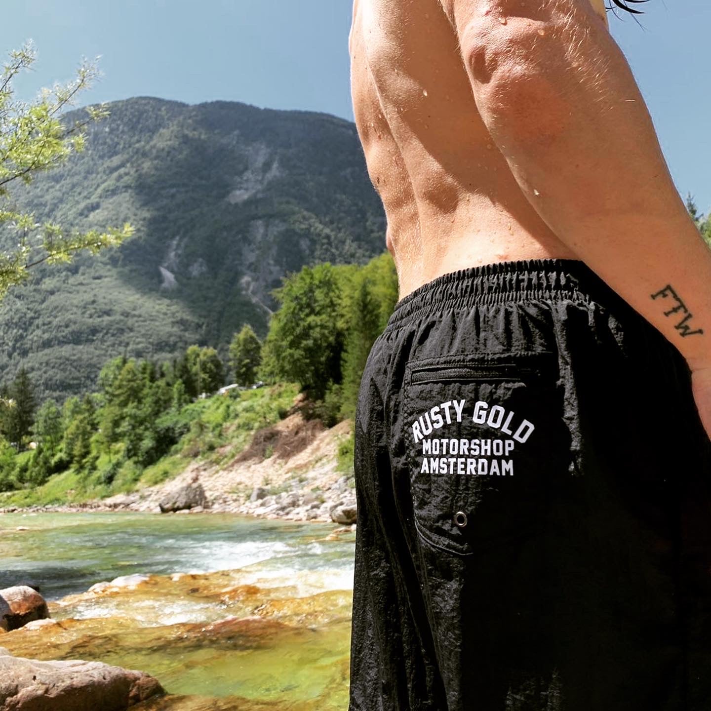 Rusty Gold Swim Shorts