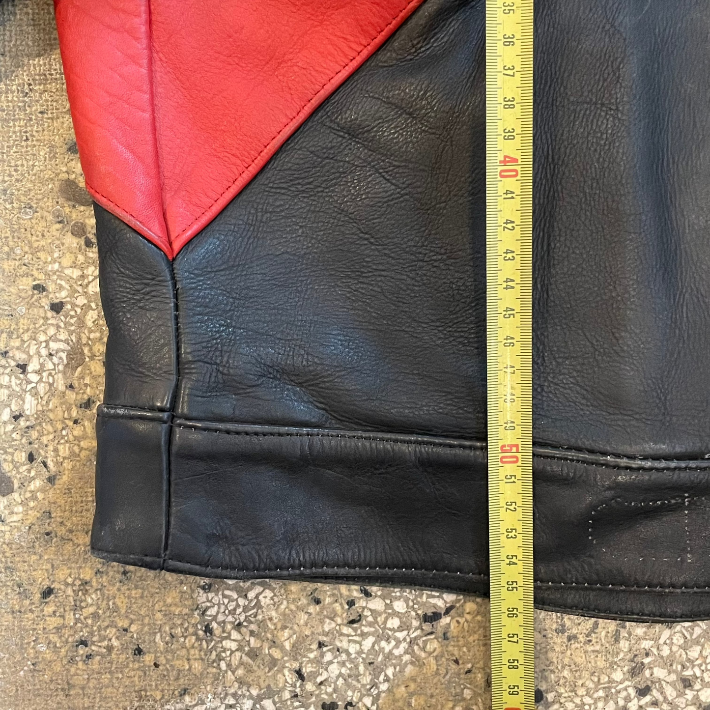 Vintage Red, White, and Black Leather Jacket