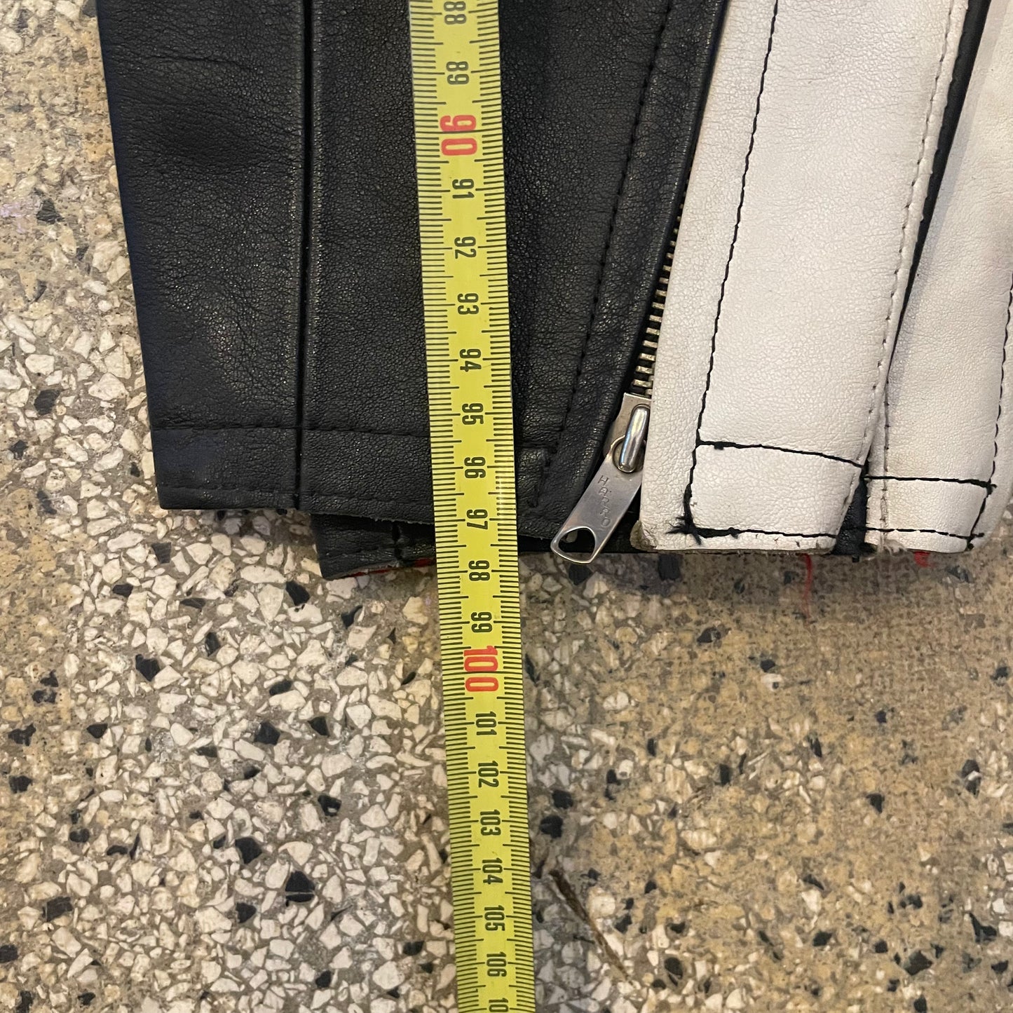 Black and White vintage Leather rinding pants