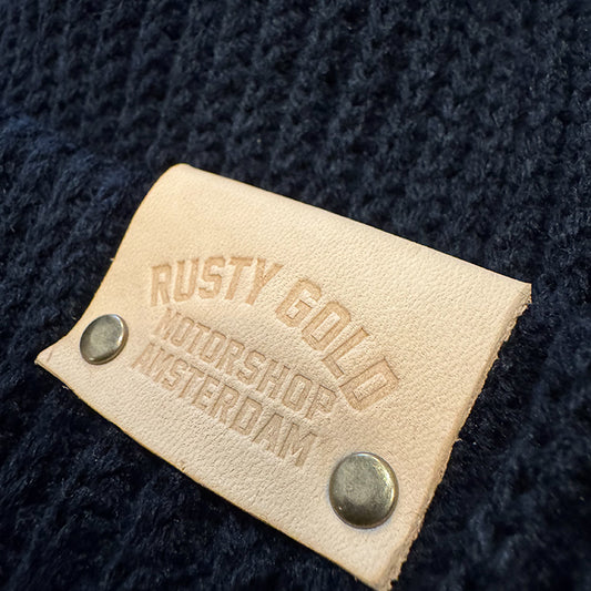 Rusty Gold Rib Beanie - Pitch Black
