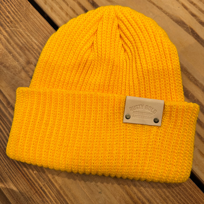 Rusty Gold Rib Beanie - Golden Yellow