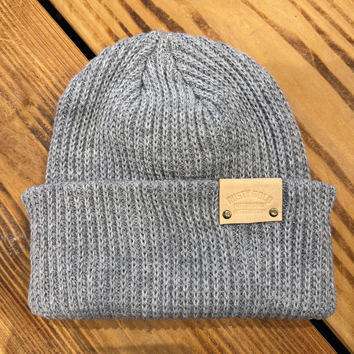 Rusty Gold Rib Beanie - Grey Marl