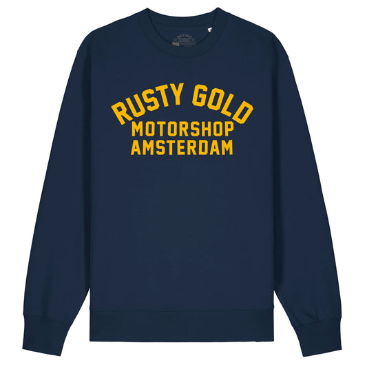 Rusty Gold Race Sweater Navy & Gold