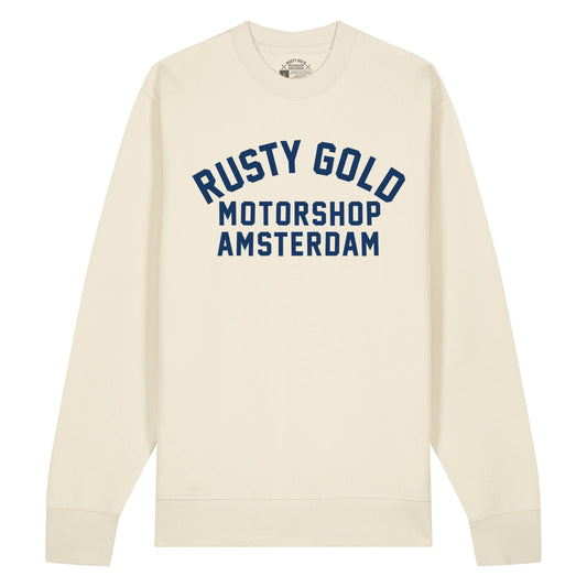 Rusty Gold Race Sweater Bone White & Navy