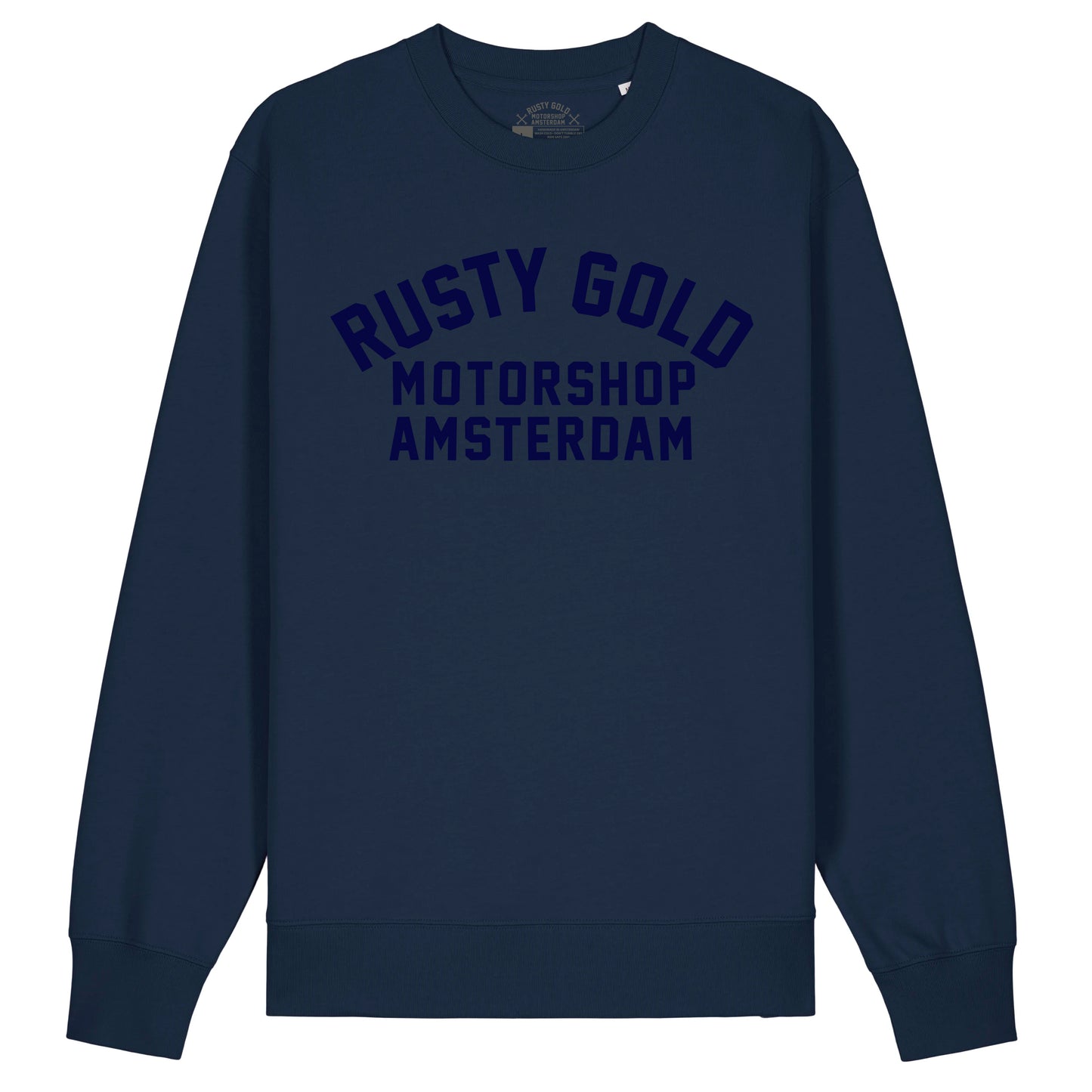 Rusty Gold Race Sweater Blue on Blue