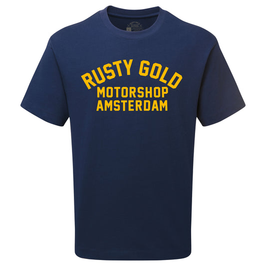 Rusty Race Tee - Blue & Gold