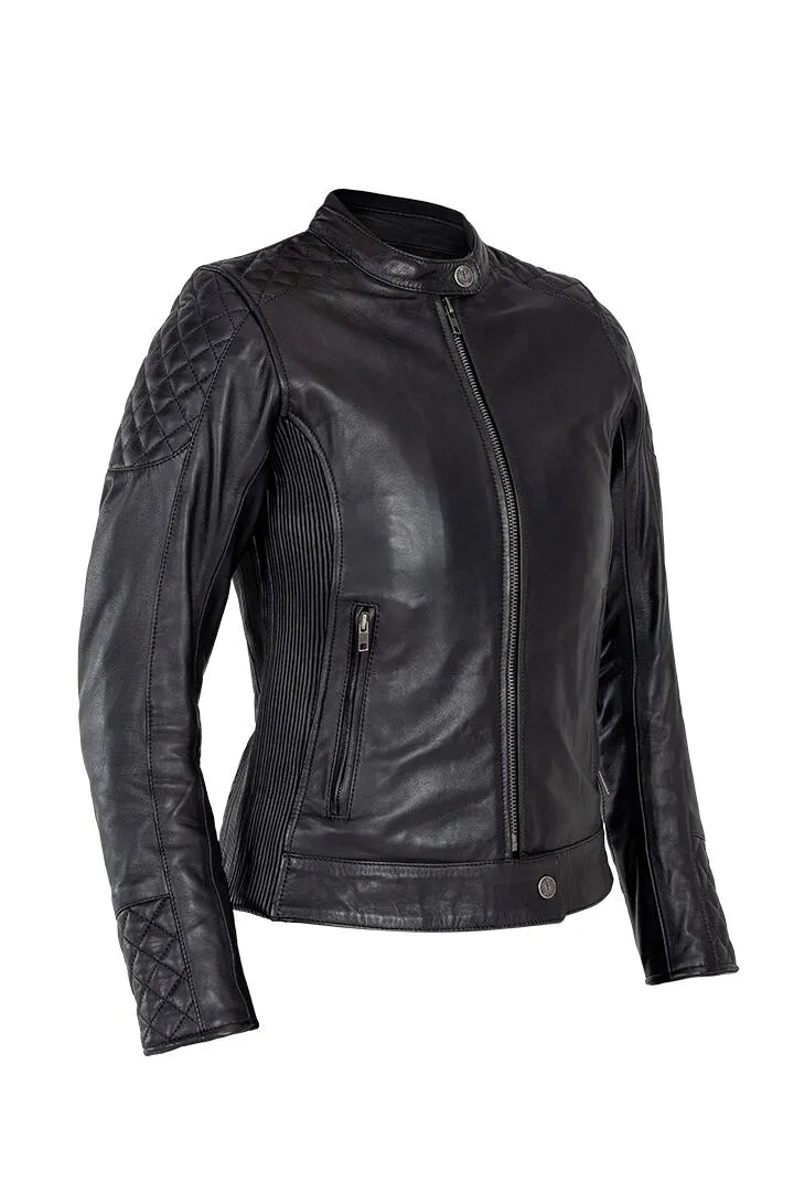 John Doe 'Adina' Womens Leather Motorcycle Jacket Black
