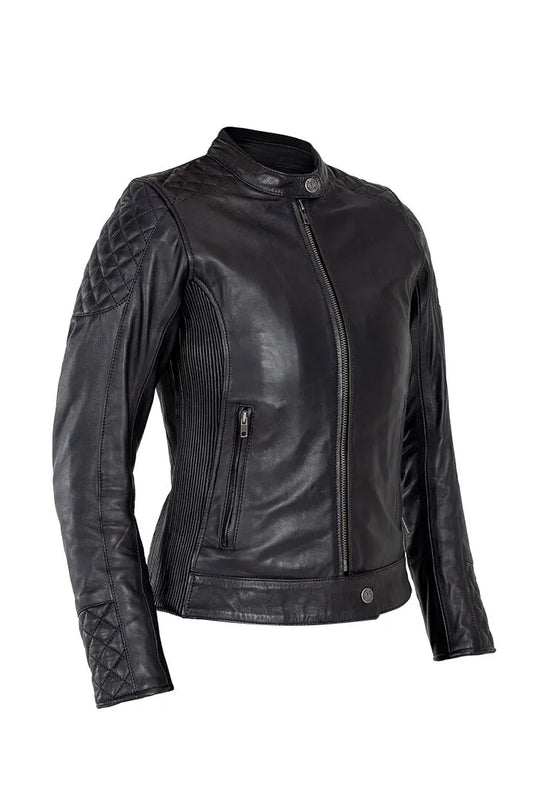 John Doe 'Adina' Womens Leather Motorcycle Jacket Black