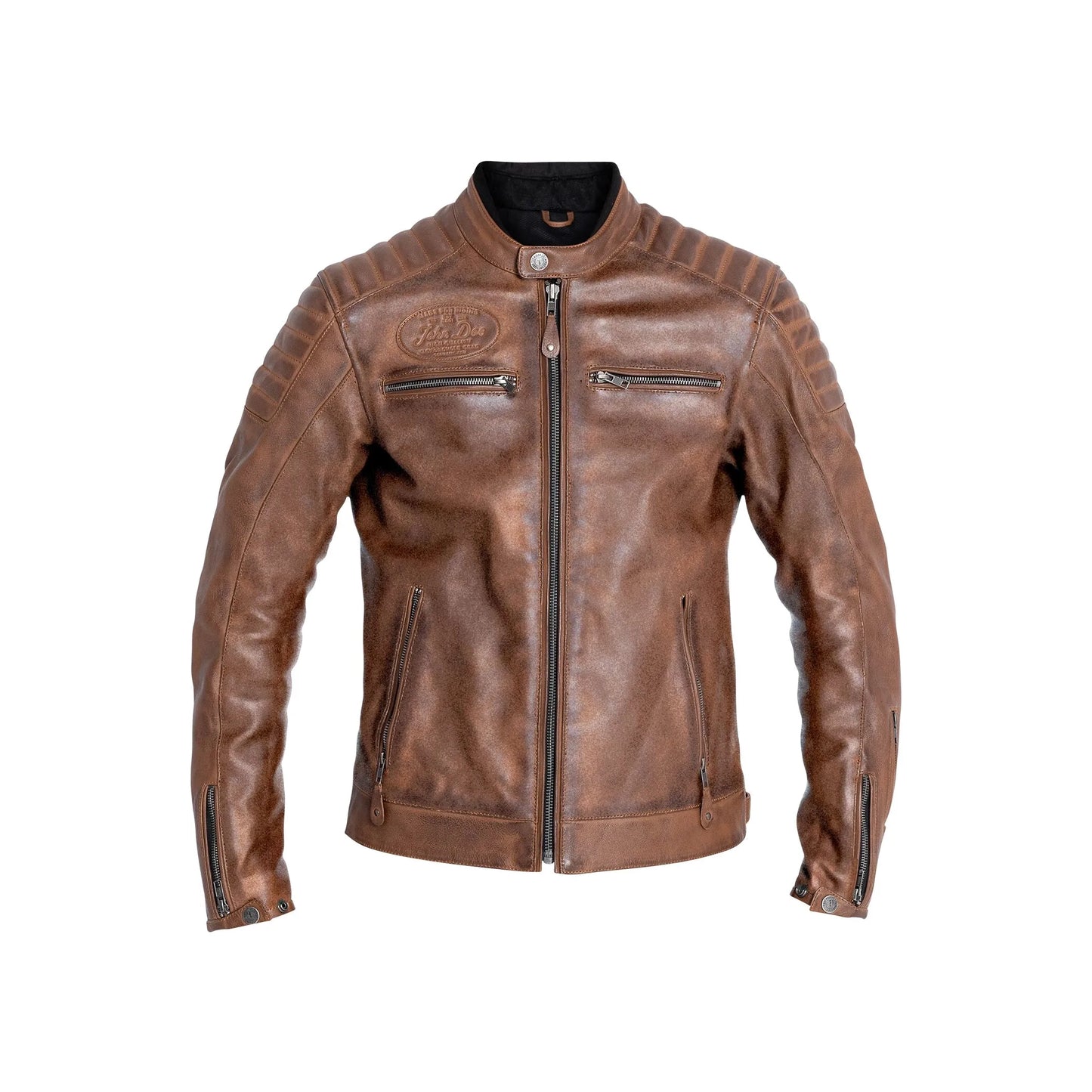John Doe 'Dexter' Leather Motorcycle Jacket Brown