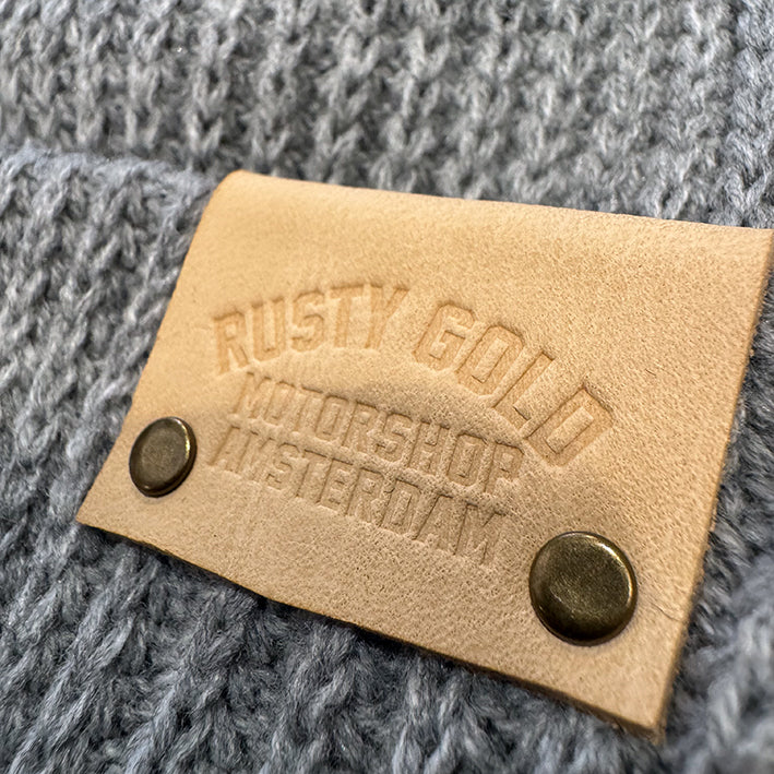 Rusty Gold Rib Beanie - Grey Marl