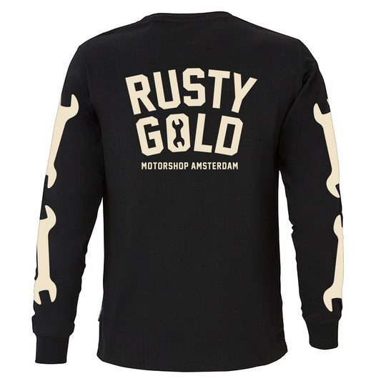 Rusty Gold Spanner Long Sleeve Tee Black