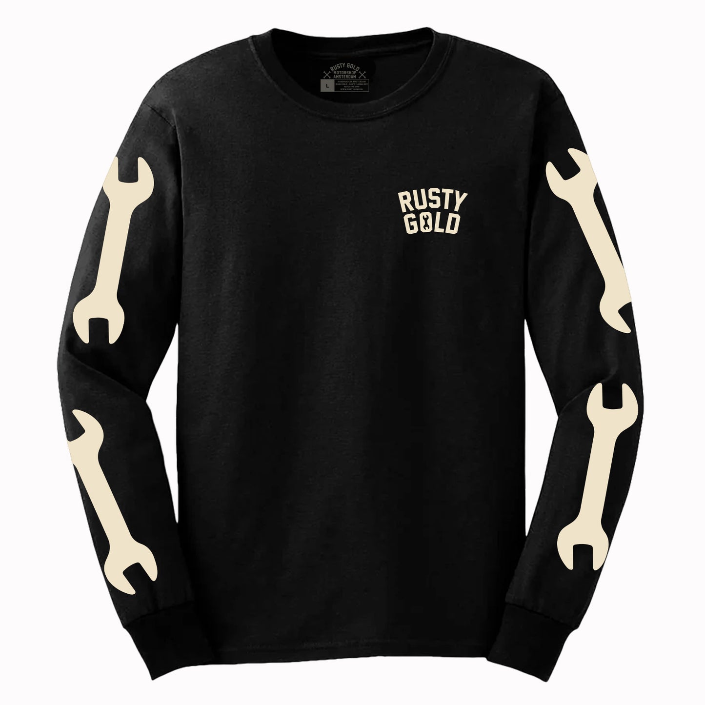 Rusty Gold Spanner Long Sleeve Tee Black