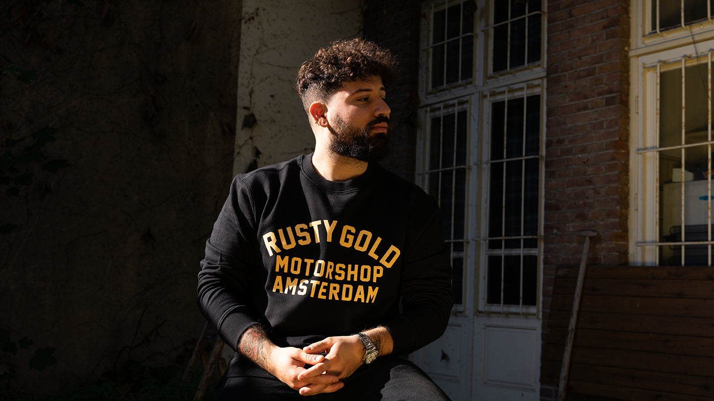 Rusty Race Sweater Black & Vintage White