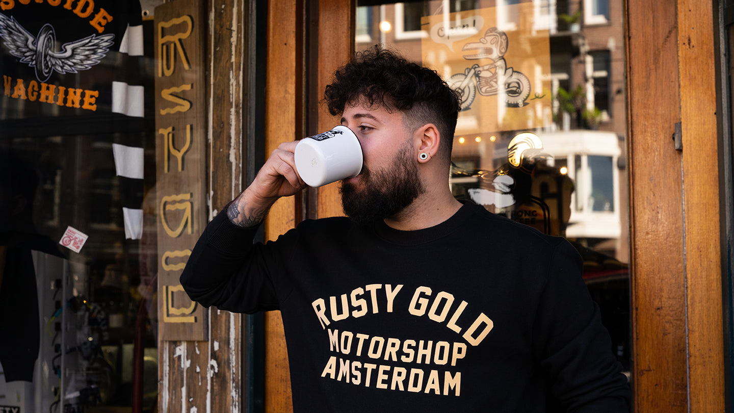 Rusty Race Sweater Black & Vintage White