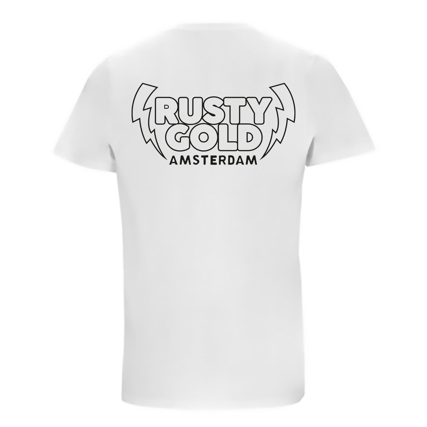 Rusty Gold Bolts Tee White&Black