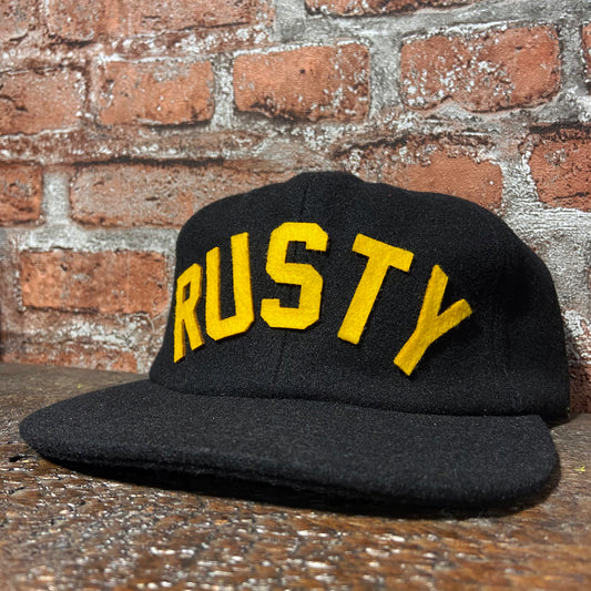 Rusty Gold Wool Felt Cap - Black