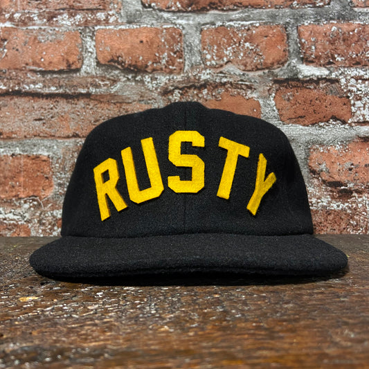 Rusty Gold Wool Felt Cap - Black
