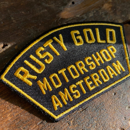 Rusty Gold Shield Patch Gold & Black