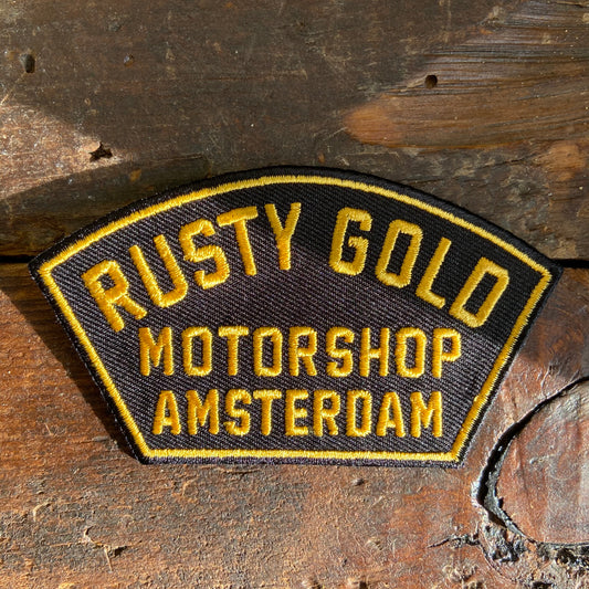 Rusty Gold Shield Patch Gold & Black